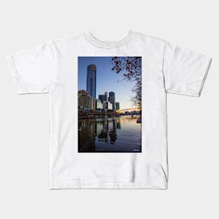 The Melbourne Skyline, looking towards the Docklands, Victoria, Australia. Kids T-Shirt